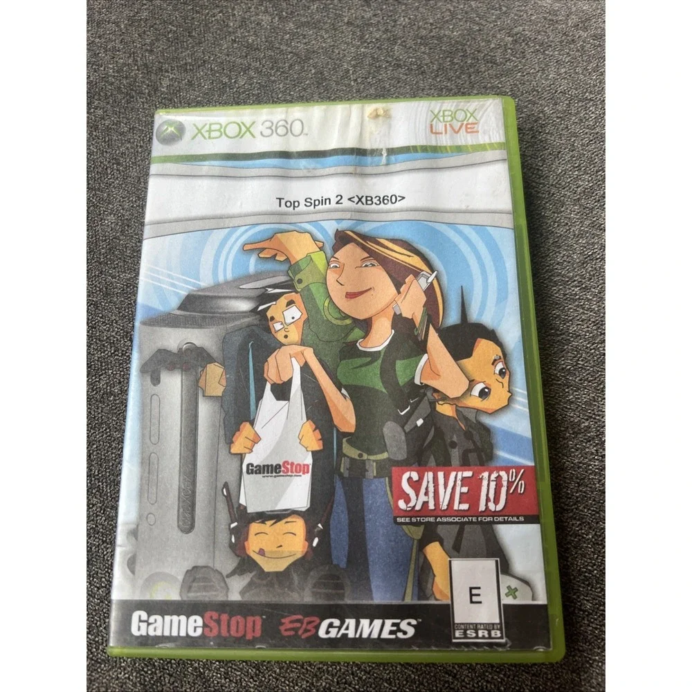 2K Sports Top Spin 2 Video Game Xbox 360 Green Case Tennis Simulation